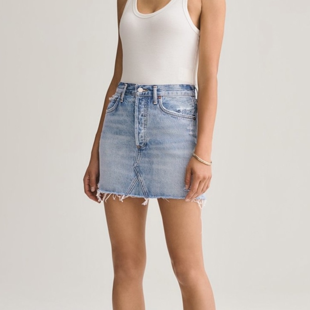 AGOLDE Quinn High Rise Denim Mini Skirt - Size 29